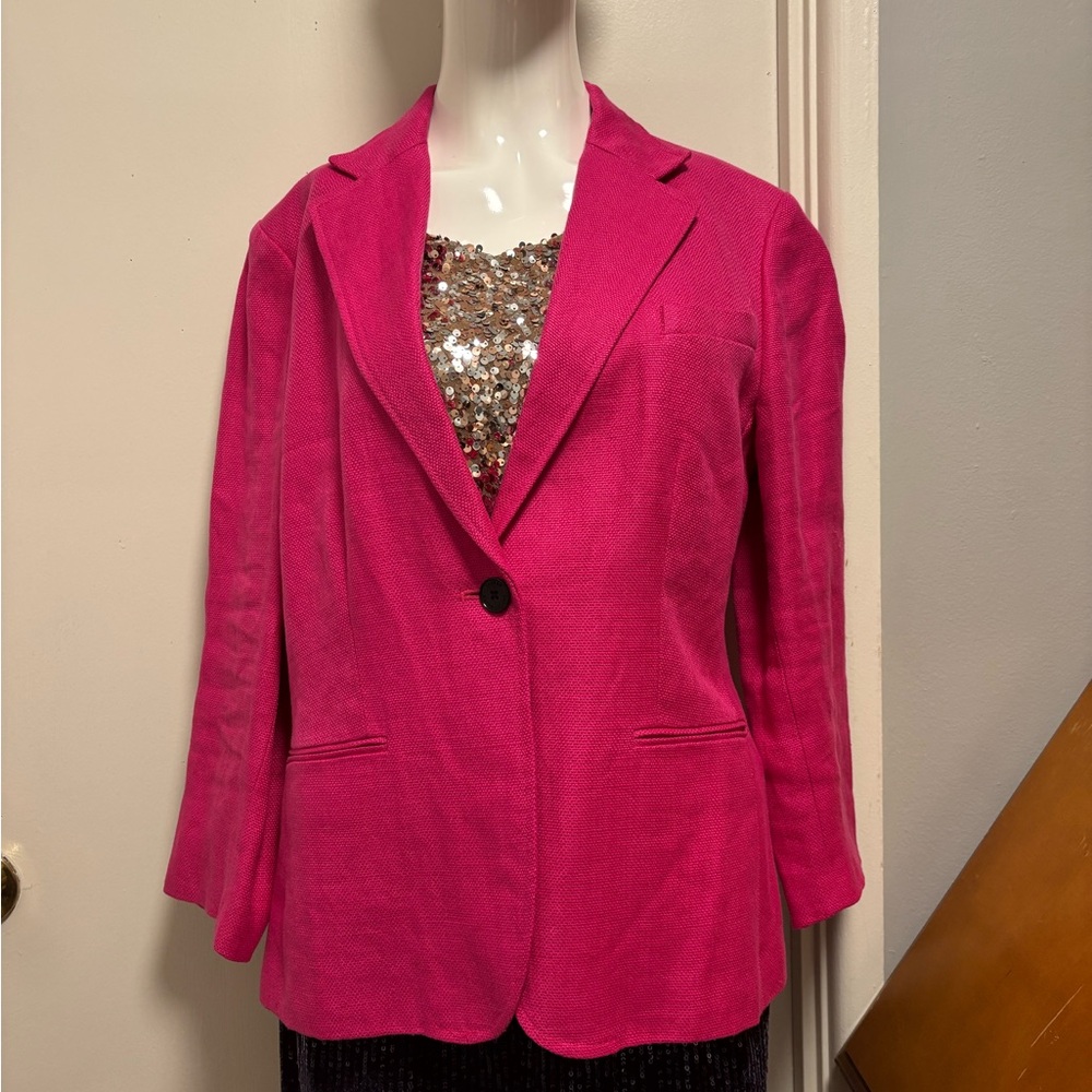Women's Pink Blazer Ralph Lauren .100% Linen Size 12